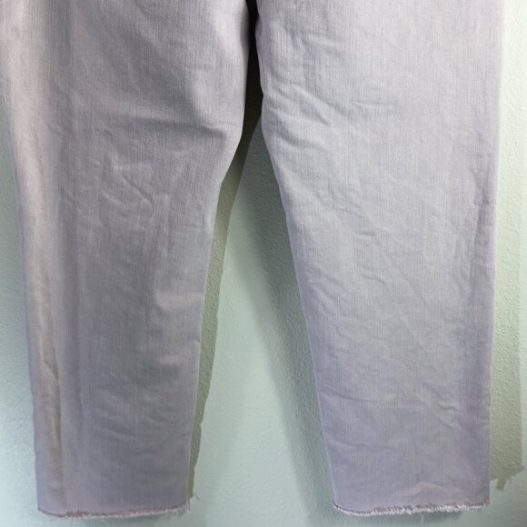 J. Jill High-Rise Straight Leg Crop Lavender Denim 10R Raw Hemmed Stretch Casual - Picture 11 of 14